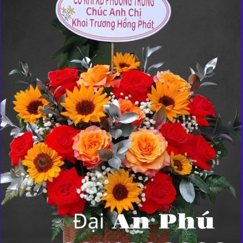 Giỏ hoa chúc mừng Khai Trương #HG02 ,.Tiệm Hoa An Khánh Cần Thơ