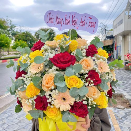Lẵng hoa để bàn #LHT02