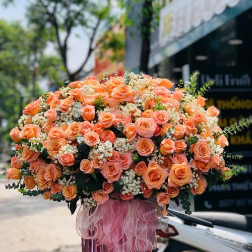 Lẵng hoa để bàn #LHT15 ,.Shop Hoa Cần Thơ