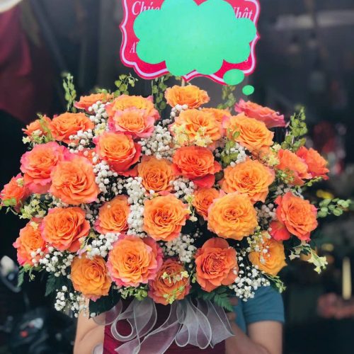 Lẵng hoa để bàn #LHT08 ,.tiệm hoa An Khánh Cần Thơ