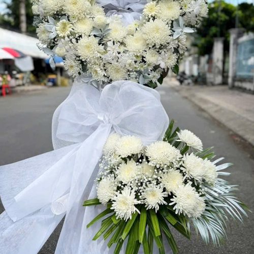Vòng Hoa Viếng Đám Ma #Cúc Trắng Tri Ân ,.Hoa Tươi Cần Thơ